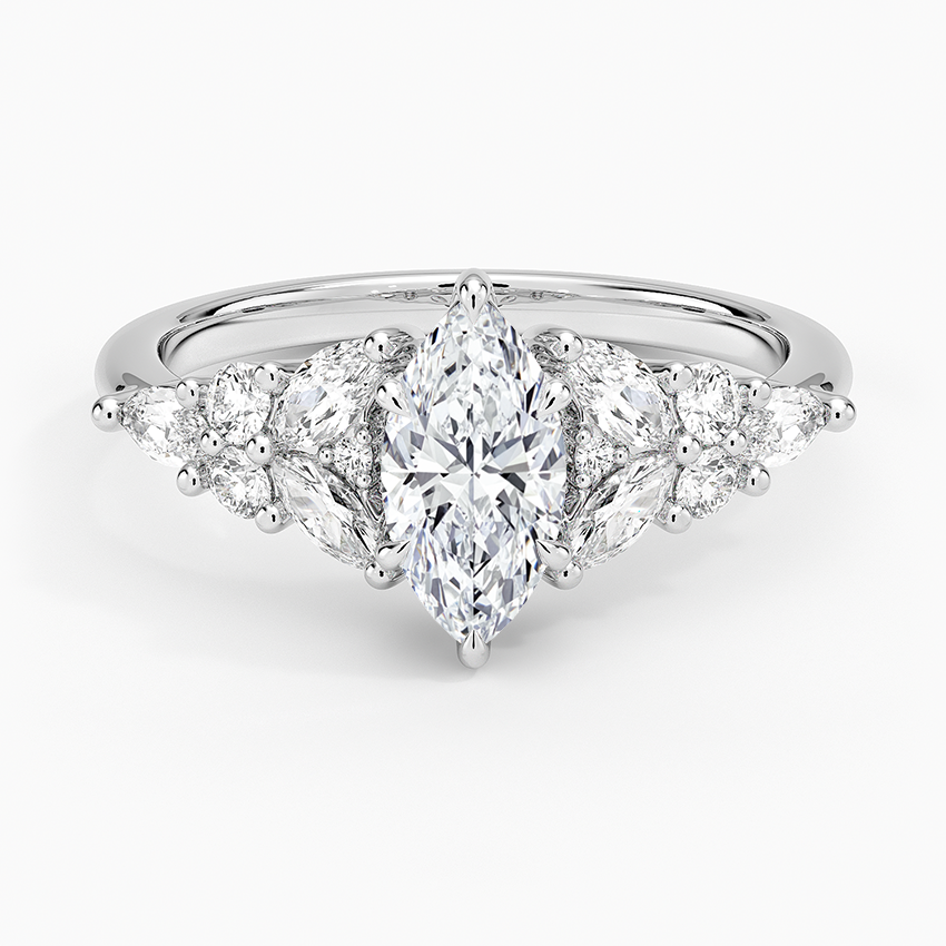 Nadia Taper Diamond Ring Platinum Marquise Engagement Ring