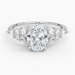 Nadia Taper Diamond Ring Platinum Oval Engagement Ring