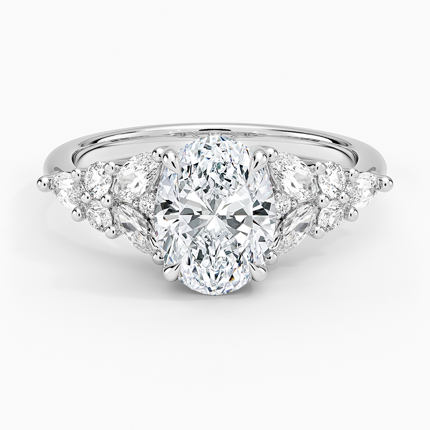 Nadia Taper Diamond Ring Platinum Oval Engagement Ring