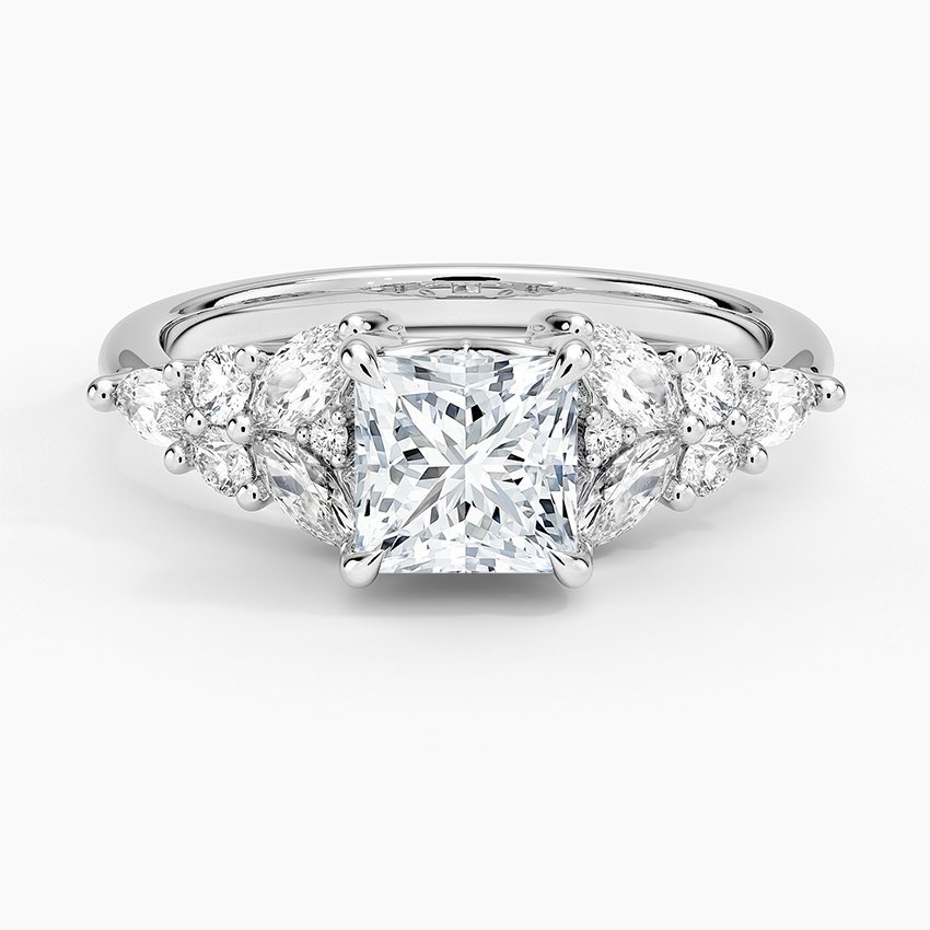 Nadia Taper Diamond Ring Platinum Princess Engagement Ring