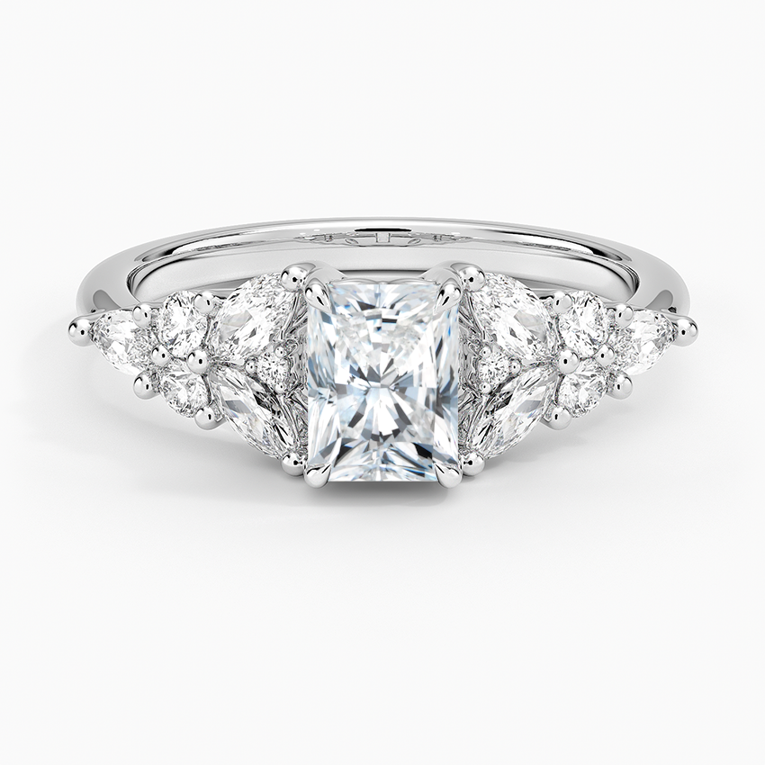 Nadia Taper Diamond Ring Platinum Radiant Engagement Ring