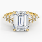 Nadia Taper Diamond Ring Yellow Gold 18k Emerald Engagement Ring