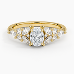 Nadia Taper Diamond Ring Yellow Gold 18k Oval Engagement Ring