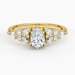 Nadia Taper Diamond Ring Yellow Gold 18k Pear Engagement Ring