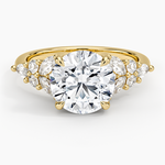 Nadia Taper Diamond Ring Yellow Gold 18k Round Engagement Ring