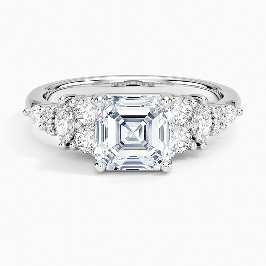 Jacqueline Diamond Ring Platinum Asscher Engagement Ring