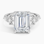 Jacqueline Diamond Ring Platinum Emerald Engagement Ring