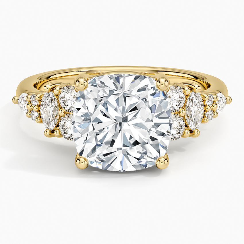 Jacqueline Diamond Ring Yellow Gold 18k Cushion Engagement Ring