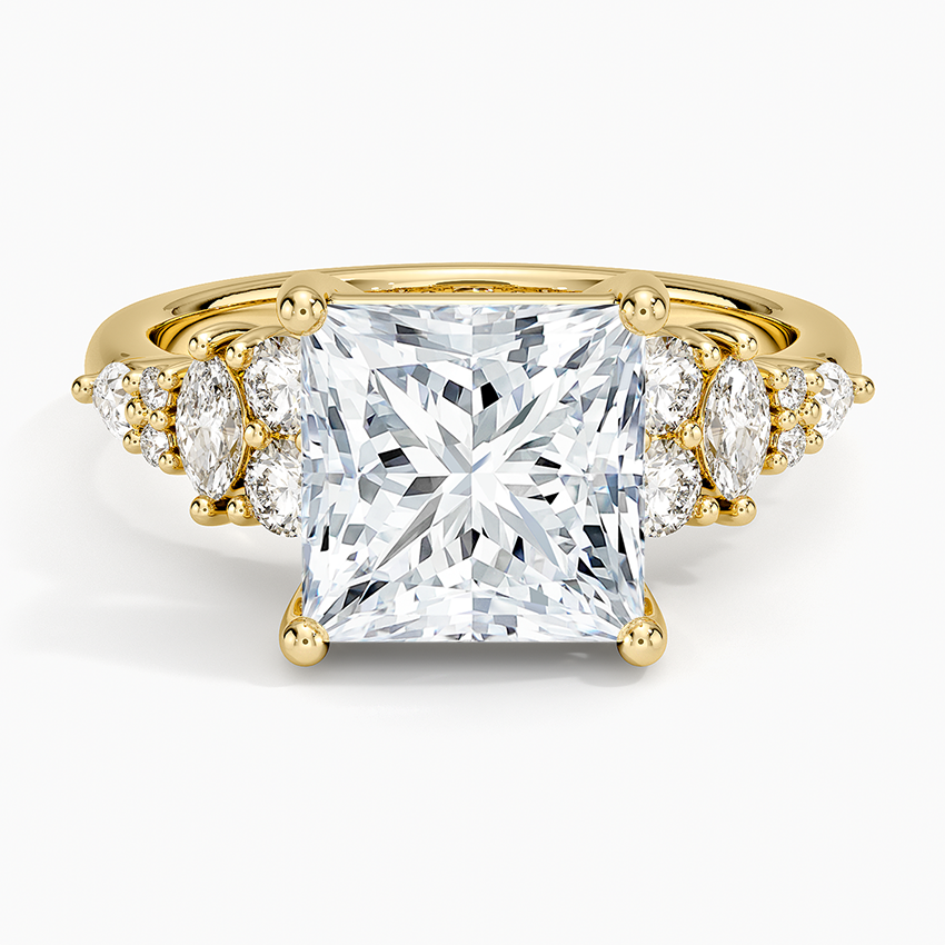 Jacqueline Diamond Ring Yellow Gold 18k Princess Engagement Ring