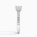 Olympia Half Coverage Diamond Ring Platinum Asscher Engagement Ring