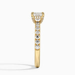 Olympia Half Coverage Diamond Ring Yellow Gold 18k Asscher Engagement Ring