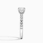 Olympia Half Coverage Diamond Ring Platinum Cushion Engagement Ring