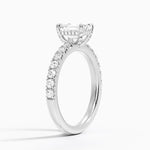 Olympia Half Coverage Diamond Ring Platinum Emerald Engagement Ring