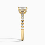 Olympia Half Coverage Diamond Ring Yellow Gold 18k Emerald Engagement Ring