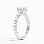 Olympia Half Coverage Diamond Ring Platinum Oval Engagement Ring
