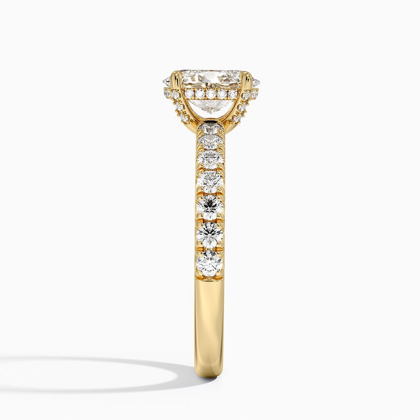 Olympia Half Coverage Diamond Ring Yellow Gold 18k Oval Engagement Ring
