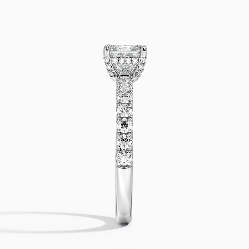 Olympia Half Coverage Diamond Ring Platinum Princess Engagement Ring