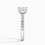 Olympia Half Coverage Diamond Ring Platinum Radiant Engagement Ring