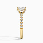 Olympia Half Coverage Diamond Ring Yellow Gold 18k Radiant Engagement Ring