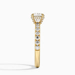 Olympia Half Coverage Diamond Ring Yellow Gold 18k Round Engagement Ring