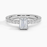 Olympia Half Coverage Diamond Ring Platinum Emerald Engagement Ring