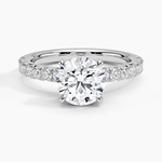 Olympia Half Coverage Diamond Ring Platinum Round Engagement Ring