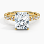 Olympia Half Coverage Diamond Ring Yellow Gold 18k Radiant Engagement Ring