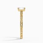 Grove Perfect Fit Engraved Diamond Ring (1/10 ct. tw.) Yellow Gold 18k Asscher Engagement Ring