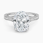 Grove Perfect Fit Engraved Diamond Ring (1/10 ct. tw.) Platinum Oval Engagement Ring