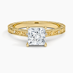 Grove Perfect Fit Engraved Diamond Ring (1/10 ct. tw.) Yellow Gold 18k Princess Engagement Ring