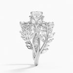 Secret Garden Wrap Diamond Ring Platinum Asscher Engagement Ring