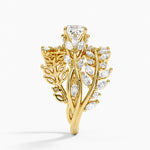 Secret Garden Wrap Diamond Ring Yellow Gold 18k Cushion Engagement Ring