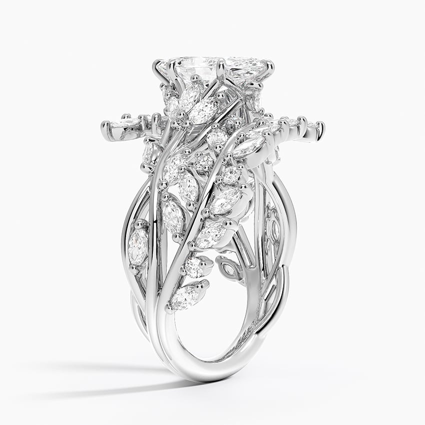 Secret Garden Wrap Diamond Ring Platinum Marquise Engagement Ring