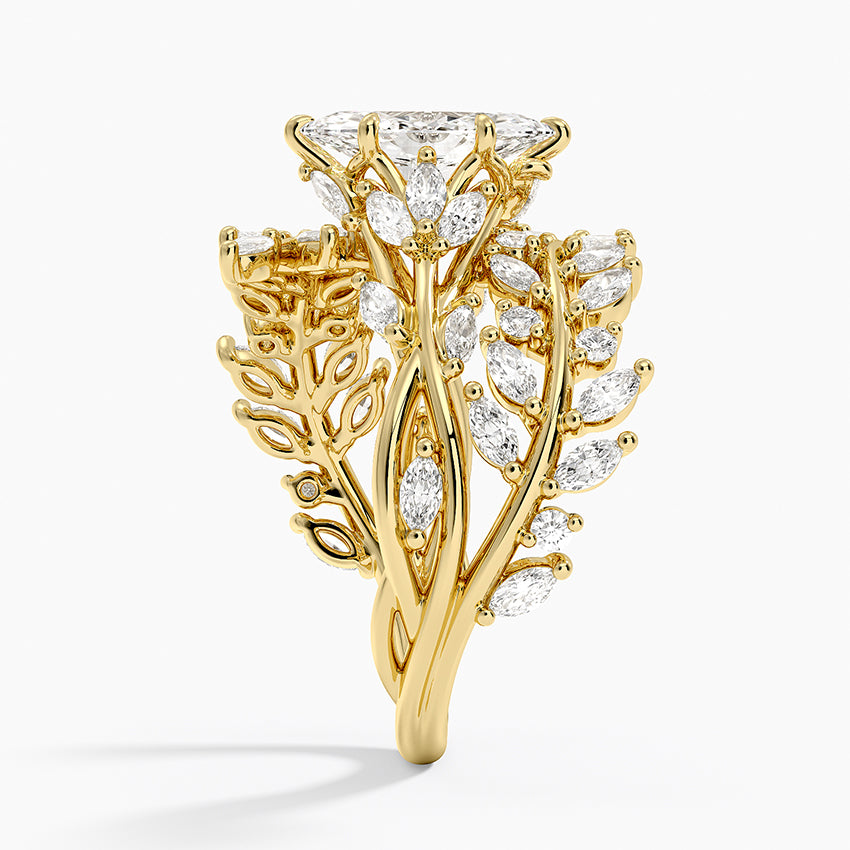 Secret Garden Wrap Diamond Ring Yellow Gold 18k Marquise Engagement Ring