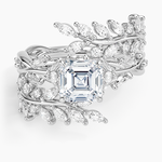 Secret Garden Wrap Diamond Ring Platinum Asscher Engagement Ring