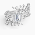 Secret Garden Wrap Diamond Ring Platinum Emerald Engagement Ring
