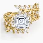 Secret Garden Wrap Diamond Ring Yellow Gold 18k Asscher Engagement Ring