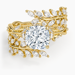 Secret Garden Wrap Diamond Ring Yellow Gold 18k Cushion Engagement Ring