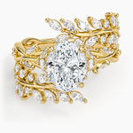 Secret Garden Wrap Diamond Ring Yellow Gold 18k Oval Engagement Ring