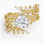 Secret Garden Wrap Diamond Ring Yellow Gold 18k Round Engagement Ring