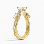 Grand Camellia Diamond Ring Yellow Gold 18k Asscher Engagement Ring