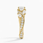 Grand Camellia Diamond Ring Yellow Gold 18k Asscher Engagement Ring