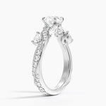 Grand Camellia Diamond Ring Platinum Cushion Engagement Ring