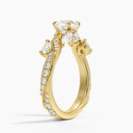 Grand Camellia Diamond Ring Yellow Gold 18k Cushion Engagement Ring