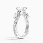 Grand Camellia Diamond Ring Platinum Emerald Engagement Ring