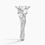 Grand Camellia Diamond Ring Platinum Marquise Engagement Ring