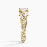 Grand Camellia Diamond Ring Yellow Gold 18k Princess Engagement Ring