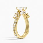 Grand Camellia Diamond Ring Yellow Gold 18k Radiant Engagement Ring