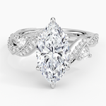 Grand Camellia Diamond Ring Platinum Marquise Engagement Ring