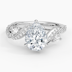 Grand Camellia Diamond Ring Platinum Pear Engagement Ring